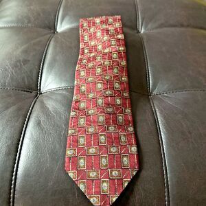 Vintage Robert Talbott Best Of Class Parisian Men Tie Red Hand Sewn Silk 58 Inch